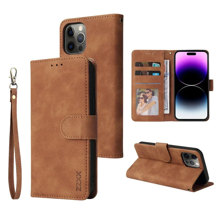 Elegant Leather Phone Case for iPhone with Card Slot