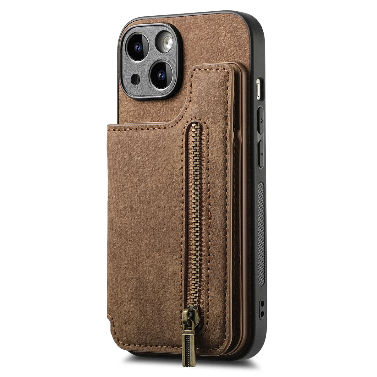 Practical Card Wallet for iPhone with Zipper & Magnetic Closure